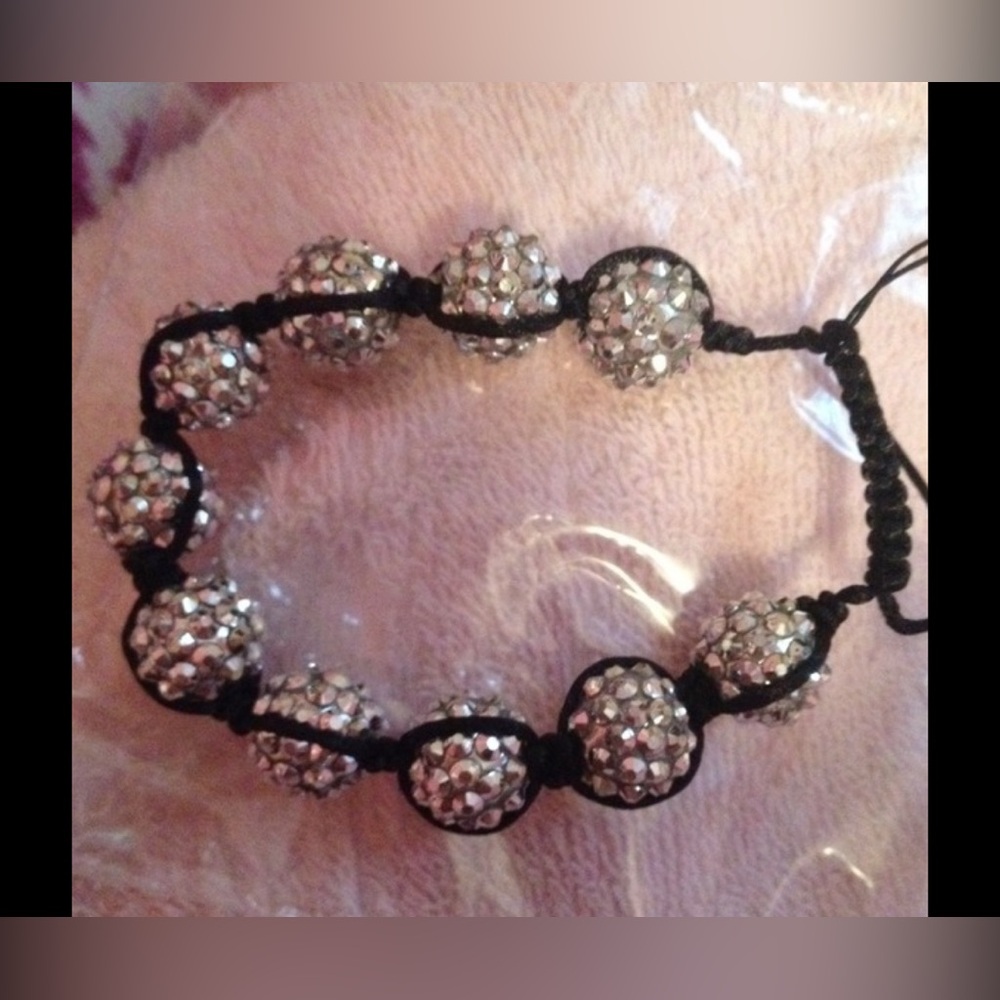 Bracelet from bedazzled silver an black